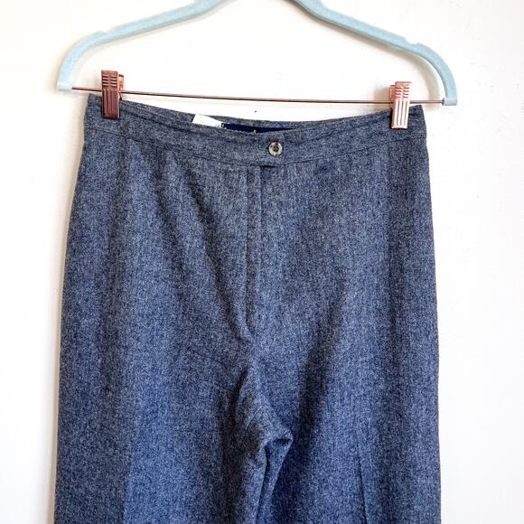 Vintage Old Money Dark Academia Wool Womens Pants Size 12 Gray Preppy Ivy League - Picture 3 of 5